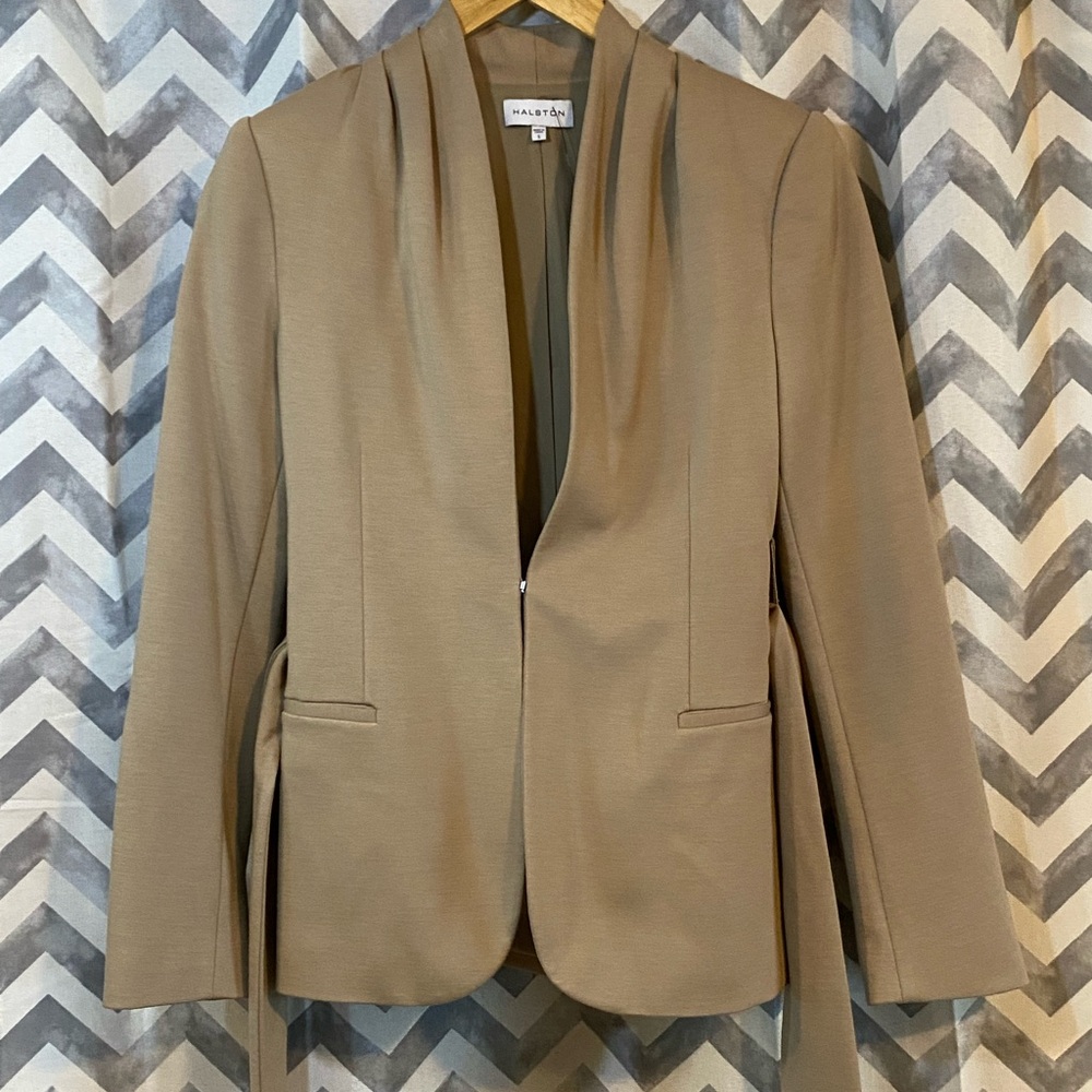 Halston Ana Knit Tie Belted Jacket Size Small - Picture 4 of 8